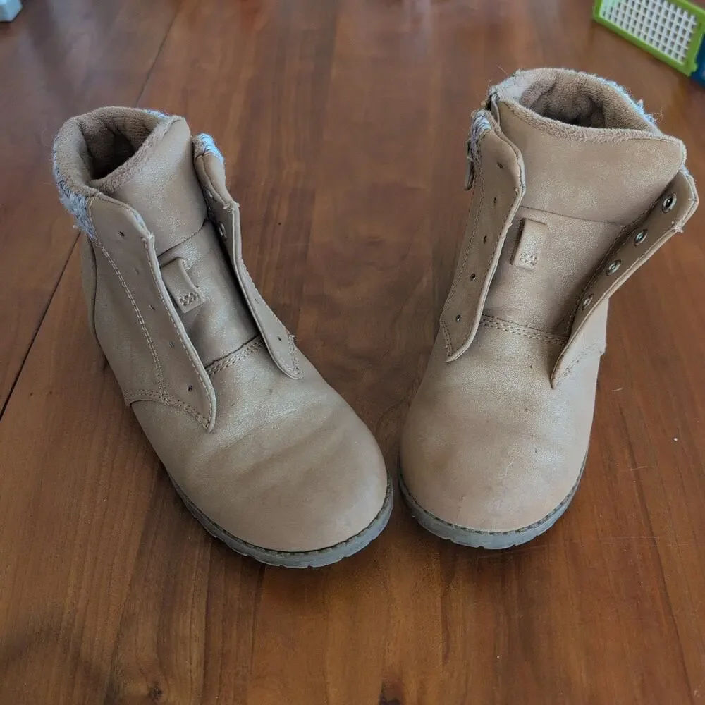 OshKosh Girls Boots - Black and Tan and cat and Jack brown boots - sz 12 bundle